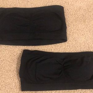 2 Black strapless bras, thick 1 piece padding, free size